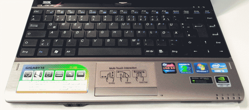 Gigabyte T1132N Booktop – Tastatur und Trackpad